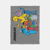 セサミストリートパルズがなびく フリースブランケット (正面)