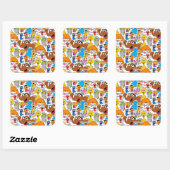 セサミストリートパルズドードリー模様 スクエアシール (シート)