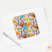 セサミストリートパルズドードリー模様 スクエアシール (封筒)