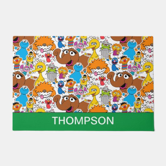 セサミストリートパルズドードリー模様 ドアマット (正面)