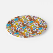セサミストリートパルズドードリー模様 ペーパープレート (アングル)