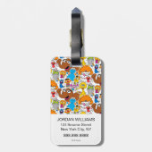 セサミストリートパルズドードリー模様 ラゲッジタグ (裏面縦)