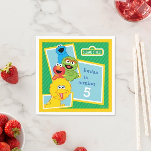 セサミストリートパルズ誕生日 スタンダードカクテルナプキン (インサイチュ)