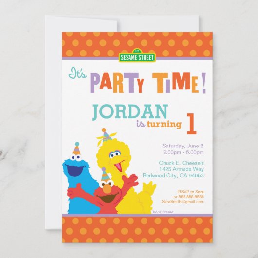 セサミストリートパルズ誕生日 招待状 (正面)