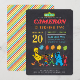 セサミストリートパルズ |チャルクボードバルーン誕生日 招待状