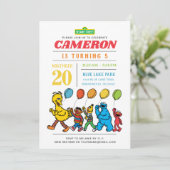 セサミストリートパルズ |バルーン5番目の誕生日 招待状 (スタンド正面)