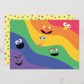 セサミストリートパルズ レインボー バースデー ご招待状 招待状 (正面/裏面)