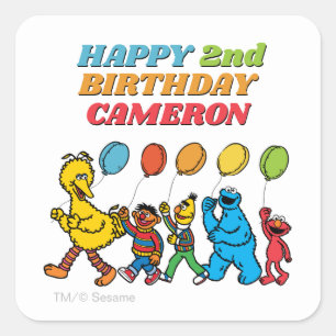 セサミストリートパルズ 誕生日バルーン スクエアシール