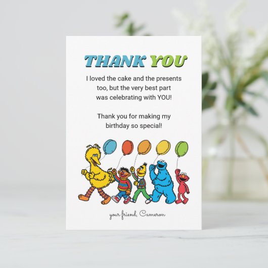 セサミストリートパルズ |誕生日風船 – ありがとう 招待状 (スタンド正面)