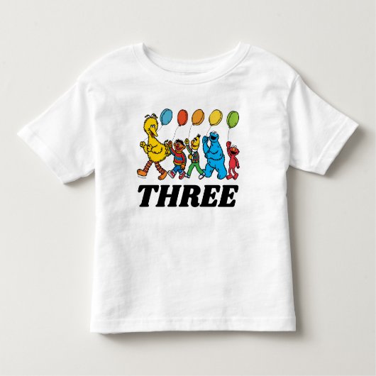 セサミストリートパルズ | 3回目の誕生日バルーン トドラーTシャツ (正面)