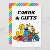 セサミストリートパール1st誕生日カード&ギフトサイン 招待状 (正面/裏面)