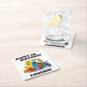 セサミストリートパール1st誕生日 スクエアペーパーコースター (インサイチュ)