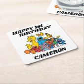 セサミストリートパール1st誕生日 スクエアペーパーコースター (アングル)