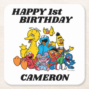 セサミストリートパール1st誕生日 スクエアペーパーコースター