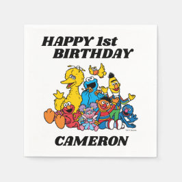 セサミストリートパール1st誕生日 スタンダードカクテルナプキン