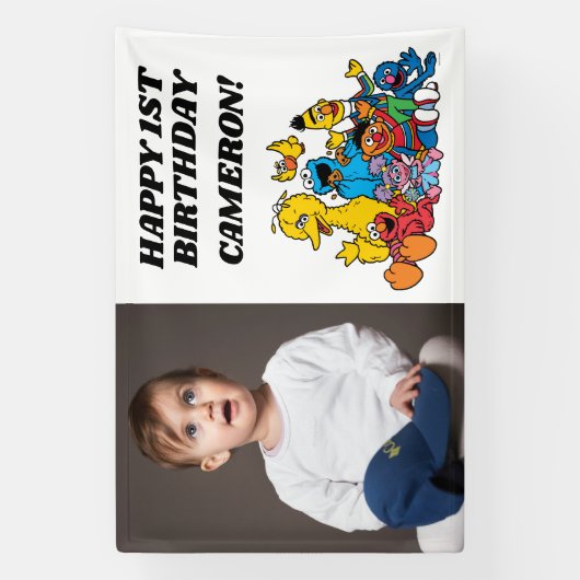 セサミストリートパール1st誕生日 横断幕 (縦)