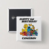 セサミストリートパール1st誕生日 缶バッジ (正面&裏面)