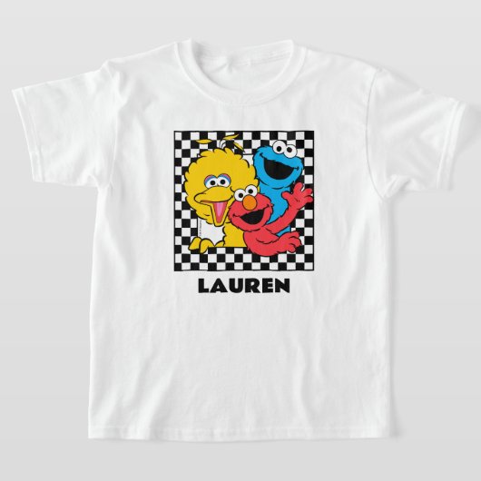 セサミストリートパals チェック柄 tシャツ (レイダウン)