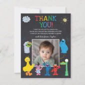 セサミストリートパals 黒板 虹 ありがとう サンキューカード (正面)