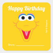 セサミストリートビッグ |ギフト開始日 – 誕生日 スクエアシール (正面)