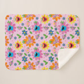 セサミストリートピンク花柄 シェルパブランケット (正面(横))