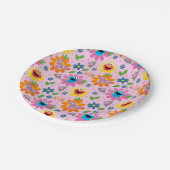 セサミストリートピンク花柄 ペーパープレート (アングル)