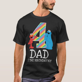 セサミストリートレインボー第4誕生日 |パパTシャツ Tシャツ