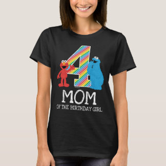 セサミストリートレインボー第4誕生日 |ママTシャツ Tシャツ