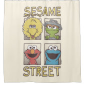 セサミストリートヴィンテージキャラクター漫画 シャワーカーテン (正面)