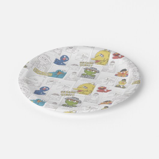 セサミストリートヴィンテージ漫画パターン ペーパープレート (アングル)