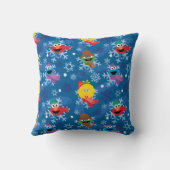 セサミストリート冬の雪片パターン クッション (裏面)