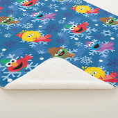 セサミストリート冬の雪片パターン シェルパブランケット (3/4)