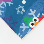 セサミストリート冬の雪片パターン フリースブランケット (角)