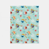 セサミストリート冬模様 フリースブランケット (正面)