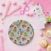 セサミストリート帯グレーパターン ペーパープレート (パーティー)