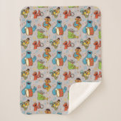 セサミストリート帯灰色模様 シェルパブランケット (正面)