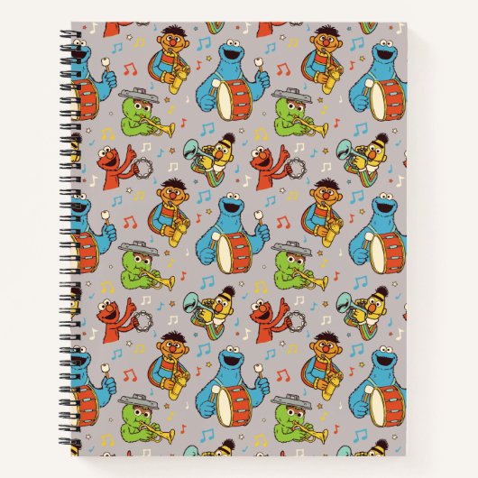 セサミストリート帯灰色模様 ノートブック (正面)