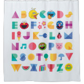 セサミストリート文字 シャワーカーテン (正面)