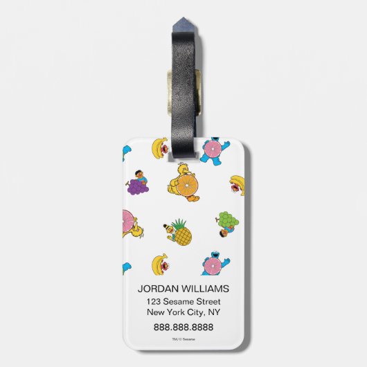 セサミストリート熱帯模様 ラゲッジタグ (裏面縦)