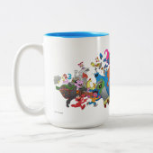 セサミストリート走!キャラクターイラストレーション ツートーンマグカップ (左)