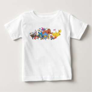 セサミストリート走!キャラクターイラストレーション ベビーTシャツ