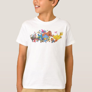 セサミストリート走!キャラクターイラストレーション Tシャツ