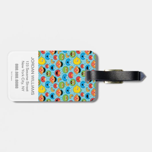 セサミストリート顔模様(青) ラゲッジタグ (裏面横)