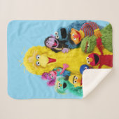 セサミストリート |おもしろいカラフルポートレート シェルパブランケット (正面(横))