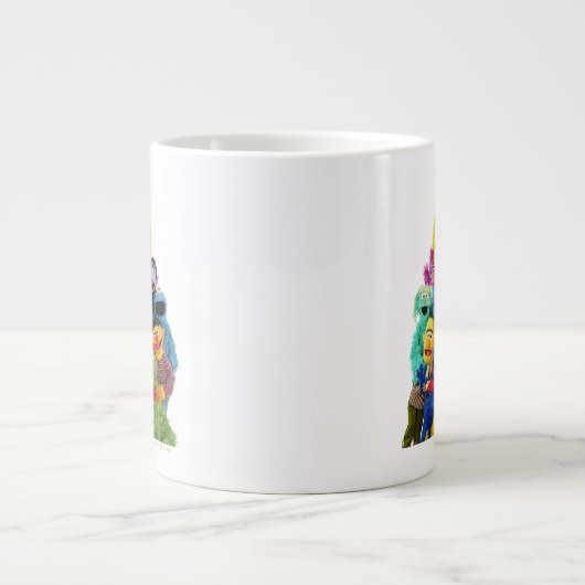 セサミストリート |おもしろいカラフルポートレート ジャンボコーヒーマグカップ (正面)