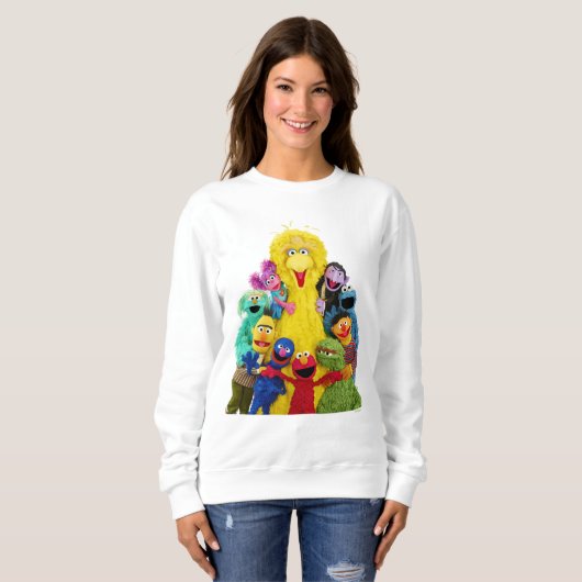 セサミストリート |おもしろいカラフルポートレート スウェットシャツ (正面フル)