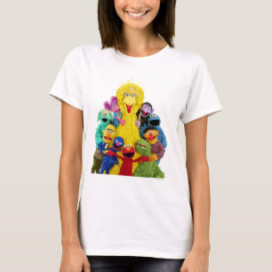 セサミストリート  おもしろいカラフルポートレート Tシャツ
