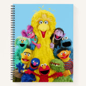 セサミストリート | かわいいカラフルな仲間たちのポートレート ノートブック (正面)