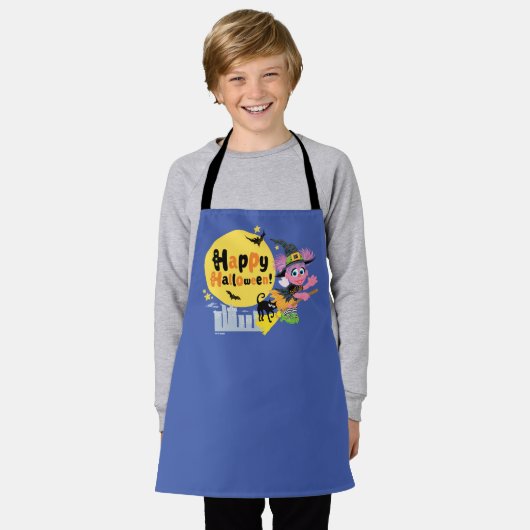 セサミストリート |かわいいハロウィン模様 エプロン (着用した状態)