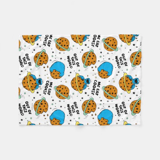 セサミストリート |この世界のクッキーモンスター フリースブランケット (正面(横))